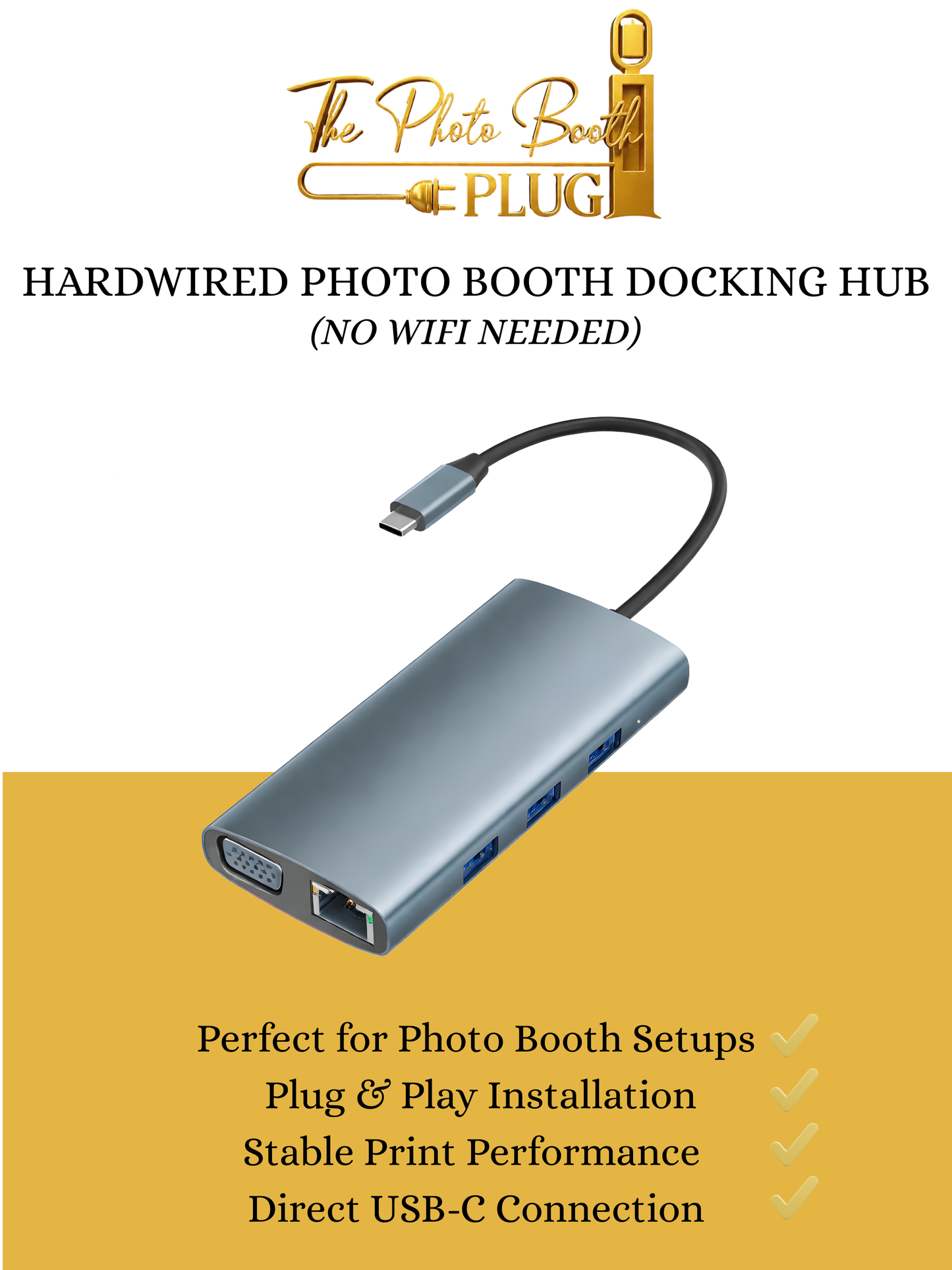 Photo Booth Hardwire Docking Hub (No WiFi Needed)